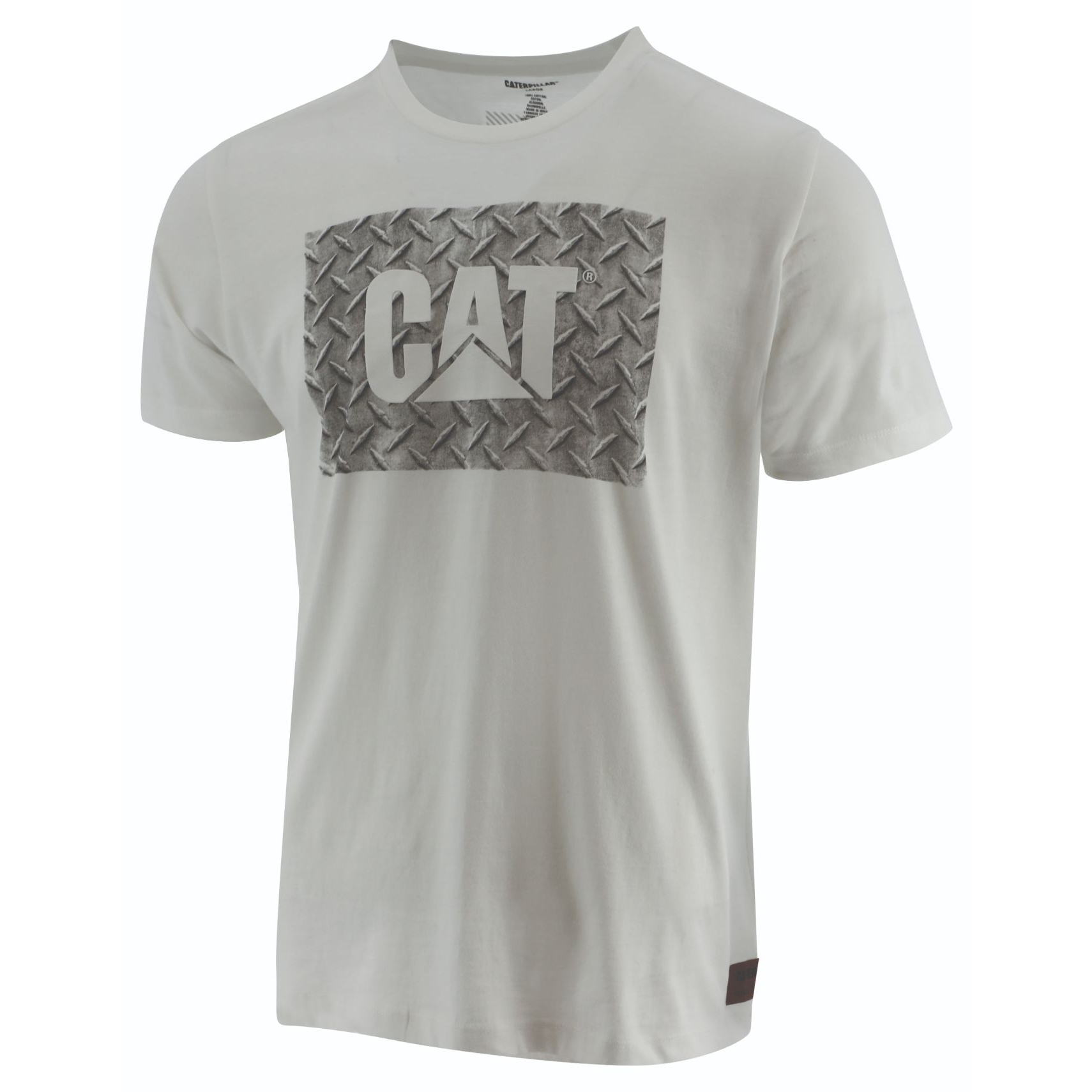 Caterpillar Work Diamond Plate Philippines - Mens T-Shirts - White 52471AFIH